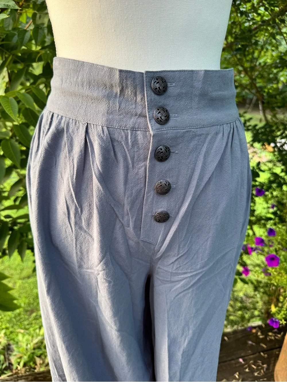 NWT Runcati Men’s (Unisex) XL Boho Harem Pants Gray Balloon Lantern Drawstring